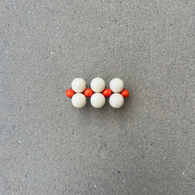 Mori Big hairclip [white/orange]