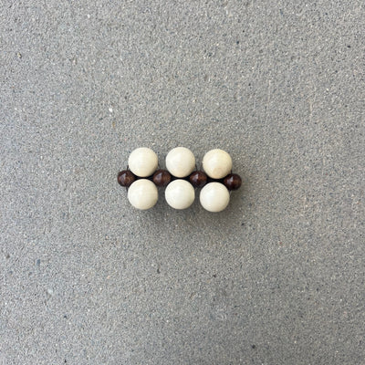 Mori Big hairclip [white/brown]