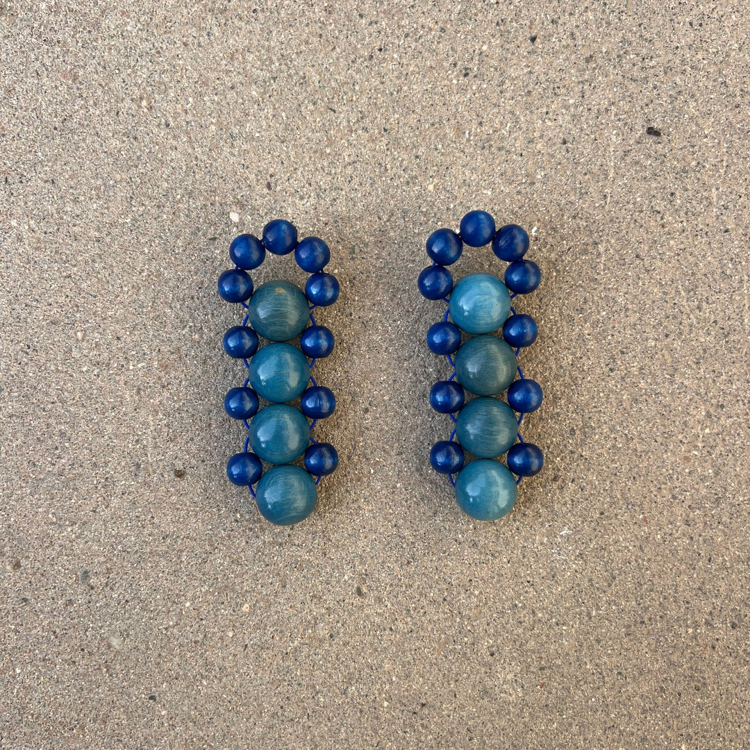 Bombyx earring [dark blue/turquoise]