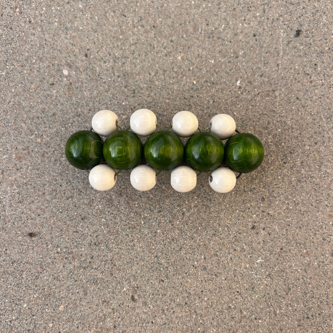 Bombyx hairclip [khaki/white]