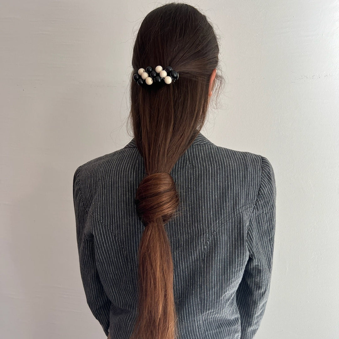 Mori Small hairclip [black/white]