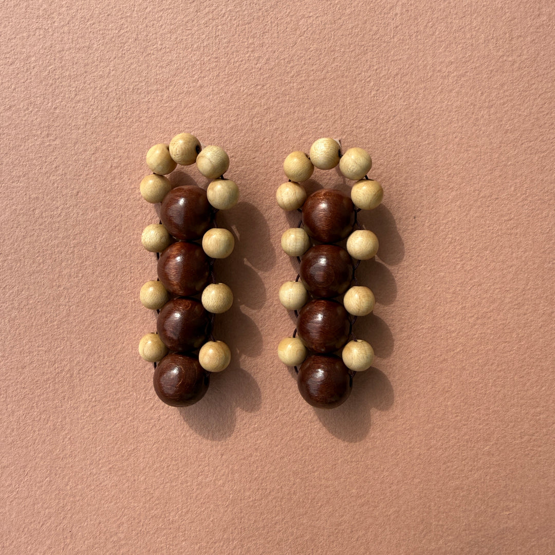 Bombyx earrings [brown/natural]