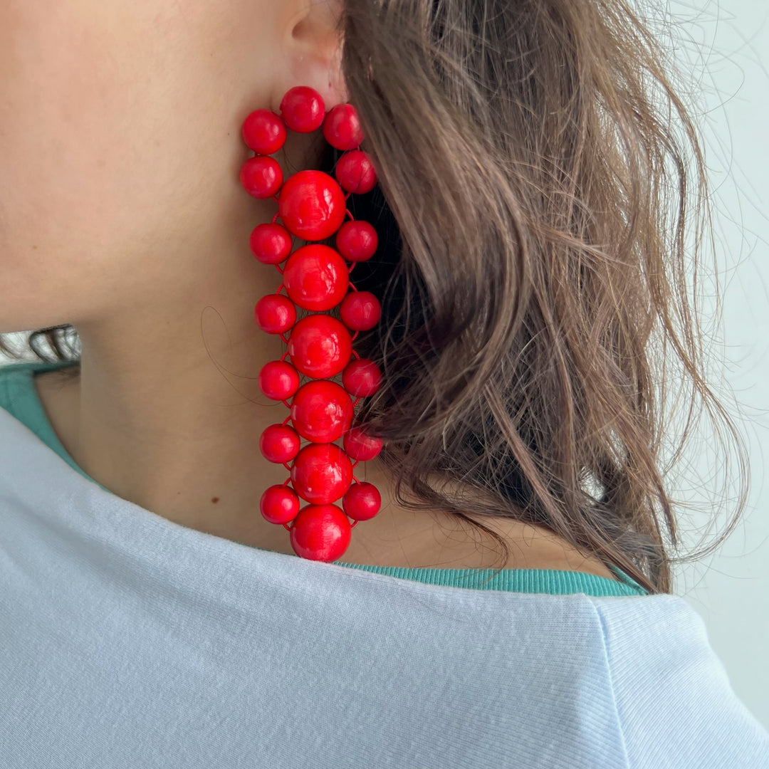 Cuc earrings [red]