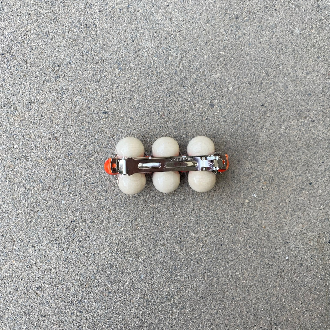 Mori Big hairclip [white/orange]
