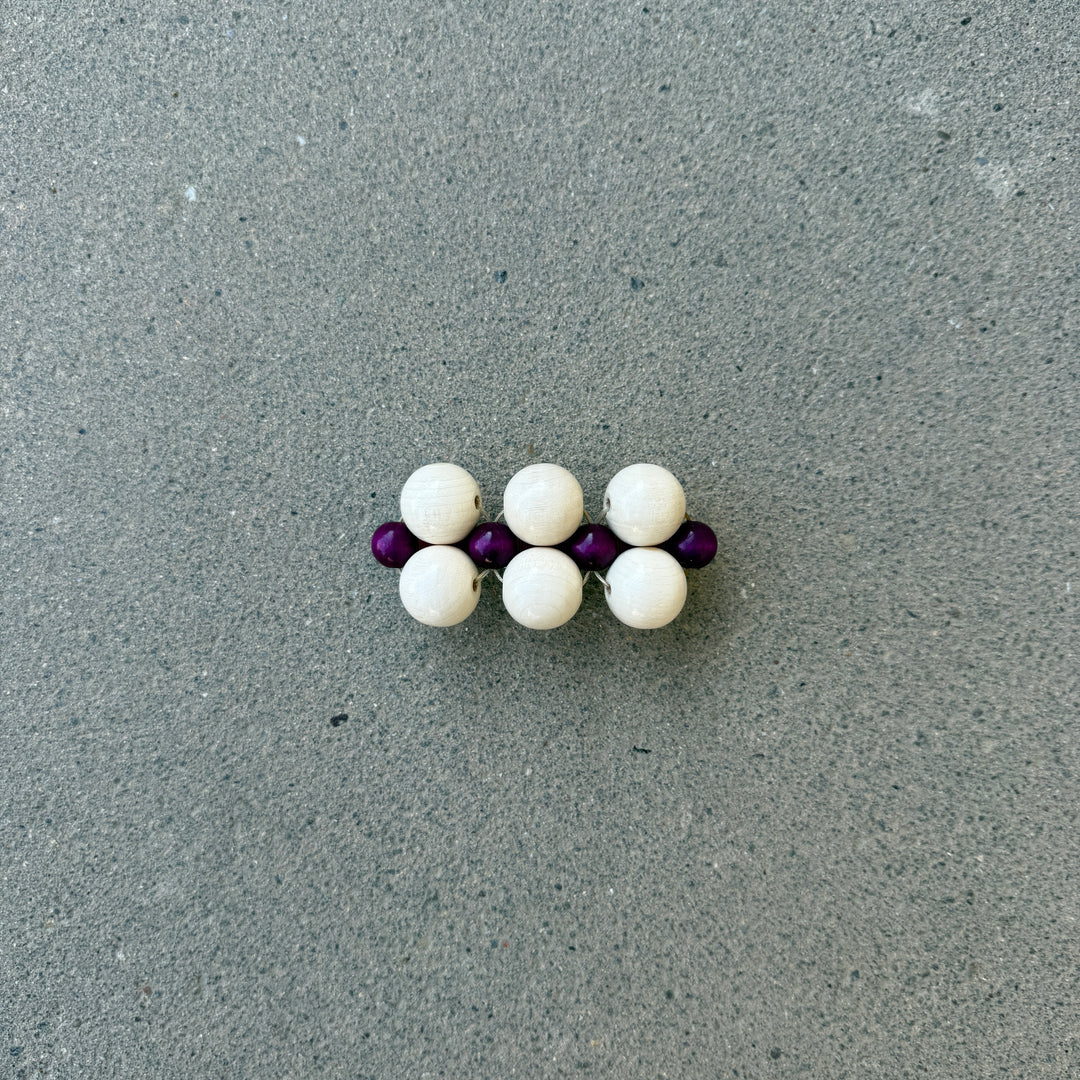 Mori big hairclip [white/purple]