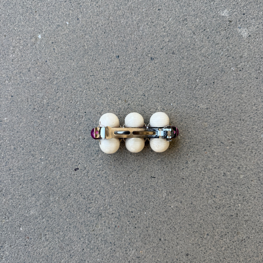 Mori big hairclip [white/purple]
